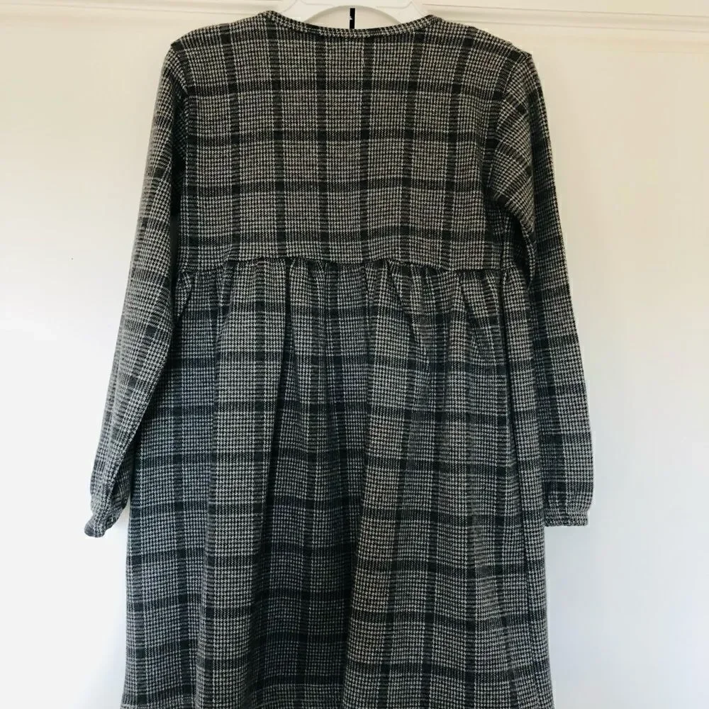 Sfera Girls’ Black & Grey Plaid Dress‎